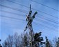 Ligne électrique sous la neige