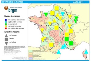 Niveau nappes France Avril 2011