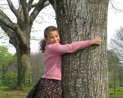 Enfant qui protège un arbre