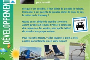 Affiche développement durable bouger sans polluer
