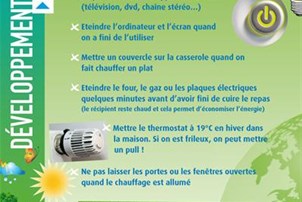 Affiche développement durable faire économies énergie