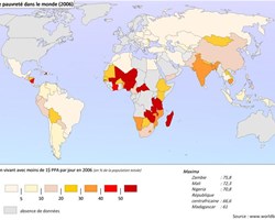Carte de la pauvreté dans le monde 2006