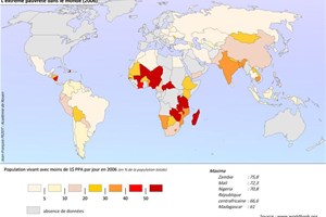 Carte de la pauvreté dans le monde 2006